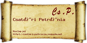 Csatári Petrónia névjegykártya